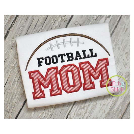 Football Mom Applique | Machine Embroidery Designs by JuJu