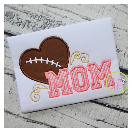 Football Mom 2 Applique | Machine Embroidery Designs by JuJu