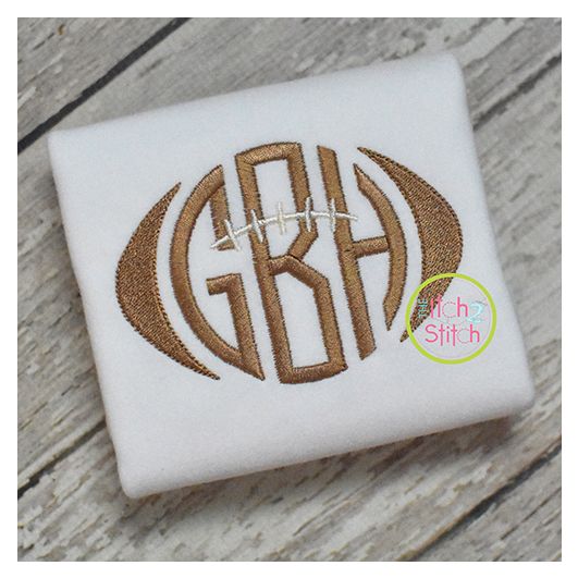 Football Monogram Frame Fill Embroidery | Machine Embroidery Designs by JuJu