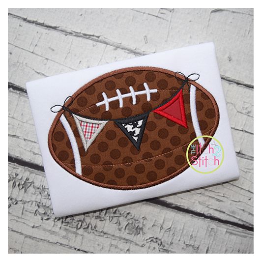 Football Pennant 2 Applique | Machine Embroidery Designs by JuJu