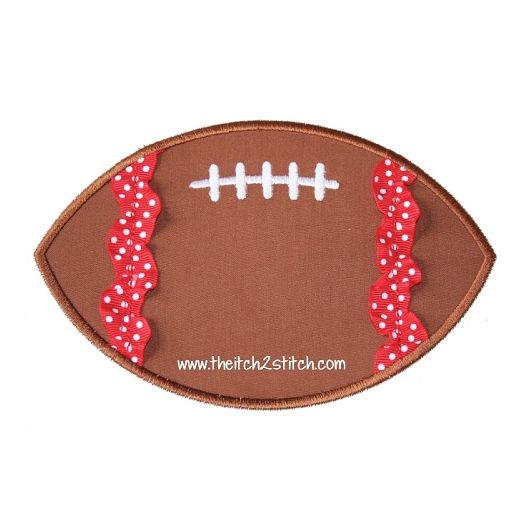 Football Applique with Trim | Machine Embroidery Designs by JuJu