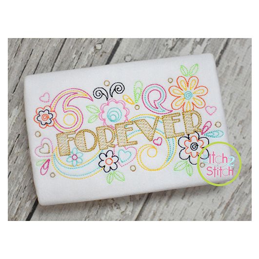 Itch 2 Stitch Forever Doodle Digital Embroidery Machine Designs by JuJu