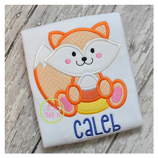Fox Candy Corn Boy Applique | Machine Embroidery Designs by JuJu