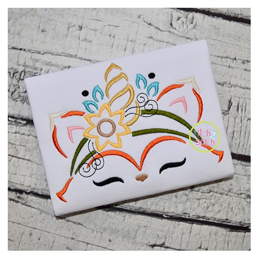 Fox Unicorn Horn Embroidery | Machine Embroidery Designs by JuJu