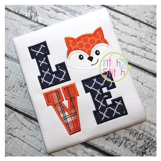 Fox LOVE Applique | Machine Embroidery Designs by JuJu