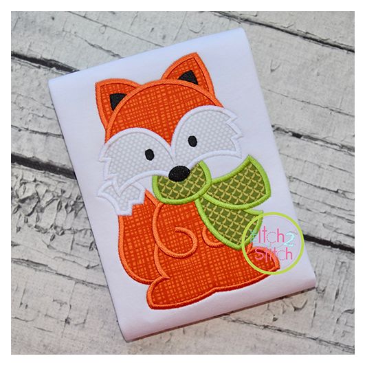 Fox with Scarf Boy Applique | Machine Embroidery Designs by JuJu