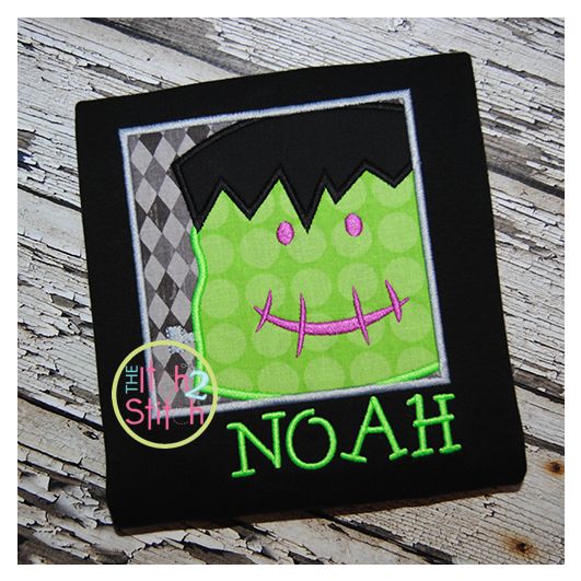 Frankie Frankenstein Box Applique | Machine Embroidery Designs by JuJu