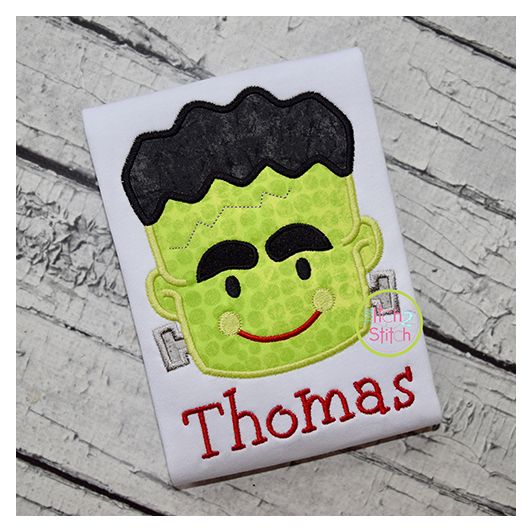 Frankenstein Face Applique | Machine Embroidery Designs by JuJu