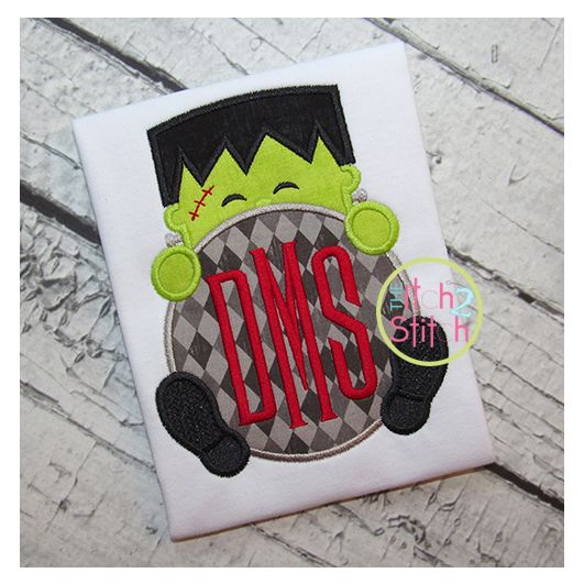 Frankenstein Peeker Applique | Machine Embroidery Designs by JuJu