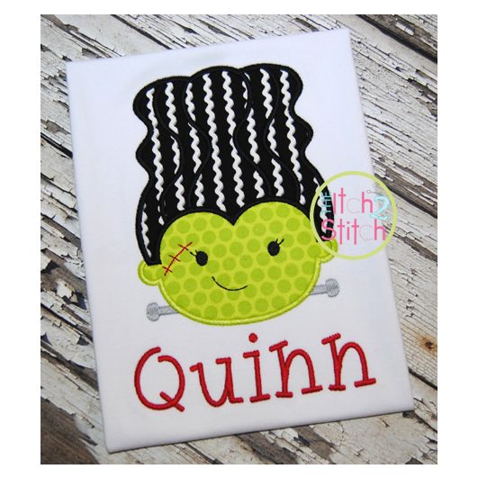 Frankenstein's Bride Applique | Machine Embroidery Designs by JuJu
