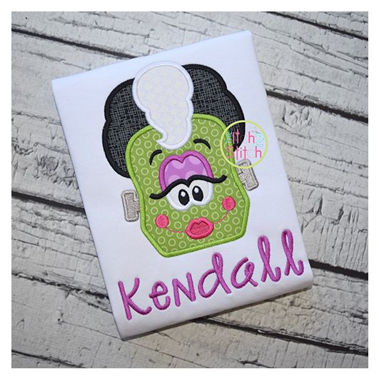 Frankie Bride Face Applique | Machine Embroidery Designs by JuJu