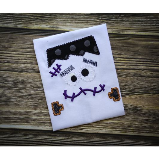 Frankiestein Face | Machine Embroidery Designs by JuJu
