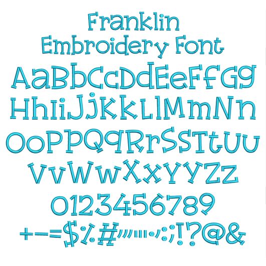 Franklin Embroidery Font | Machine Embroidery Designs by JuJu
