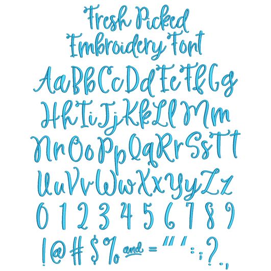 Fresh Picked Embroidery Font | Machine Embroidery Designs by JuJu