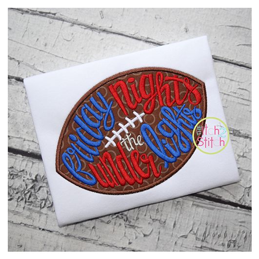 Friday Nights Under the Lights Applique | Machine Embroidery Designs by JuJu