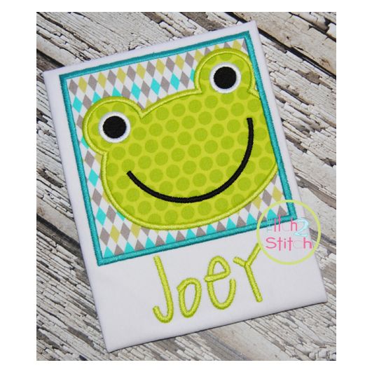 Frog Box Applique | Machine Embroidery Designs by JuJu