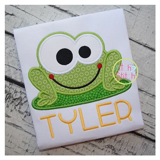 Frog Boy Applique | Machine Embroidery Designs by JuJu