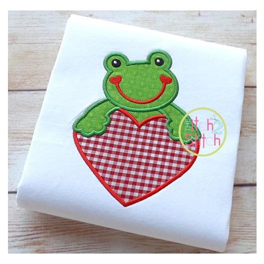 Frog Heart Applique | Machine Embroidery Designs by JuJu