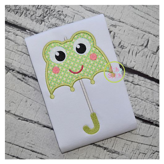 Frog Umbrella Applique | Machine Embroidery Designs by JuJu