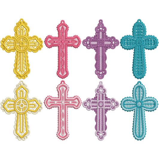 Free Standing Lace Crosses 1 Machine Embroidery Designs by JuJu