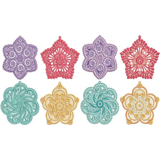 Free Standing Lace Flowers 2 Machine Embroidery Designs by JuJu