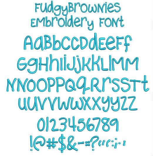 Fudgy Brownies Embroidery Font | Machine Embroidery Designs by JuJu