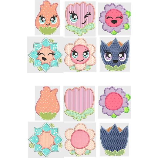 Fun Flowers Applique Machine Embroidery Designs by JuJu 