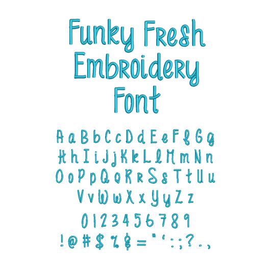 Funky Fresh Embroidery Font Machine Embroidery Designs by JuJu