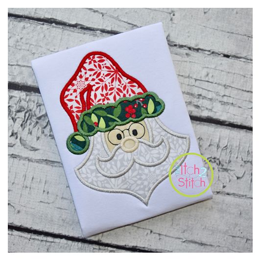 Funky Santa Face Applique | Machine Embroidery Designs by JuJu