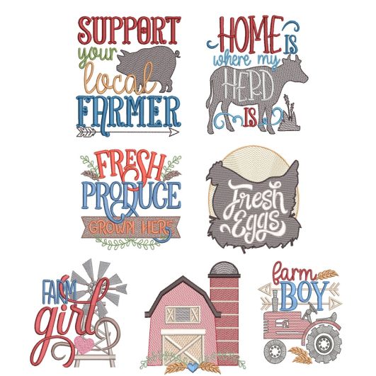 Fun On The Farm 2 Machine Embroidery Designs by JuJu
