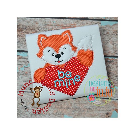 Furry Fox Boy Heart | Machine Embroidery Designs by JuJu