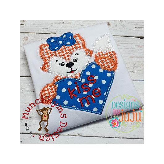 Furry Fox Girl Heart | Machine Embroidery Designs by JuJu