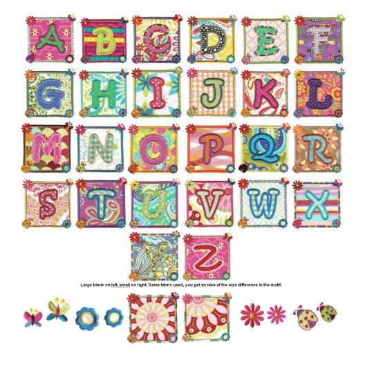 Garden Patch Alphabet Applique Machine Embroidery Designs by JuJu 