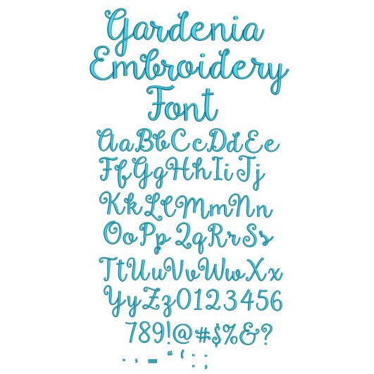 Gardenia Script Embroidery Font Machine Embroidery Designs by JuJu