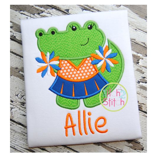 Gator Cheer Applique | Machine Embroidery Designs by JuJu