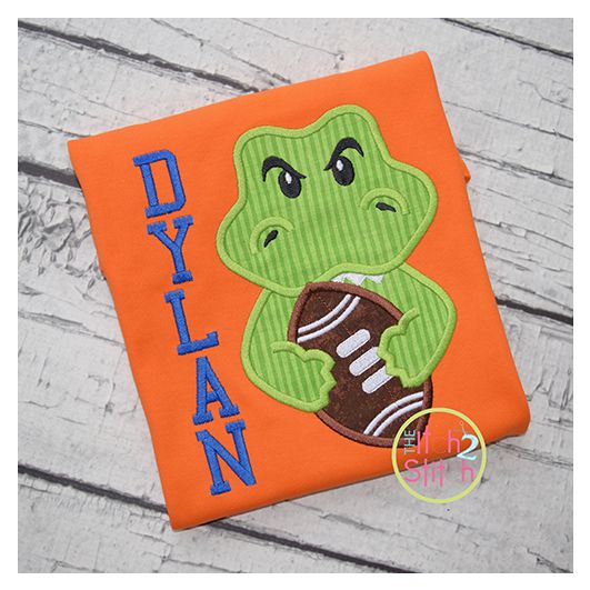 Gator Football Mascot Applique | Machine Embroidery Designs by JuJu