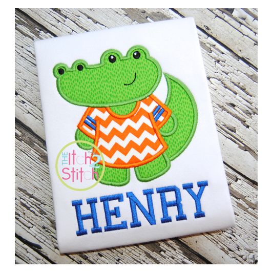 Gator Jersey Applique | Machine Embroidery Designs by JuJu