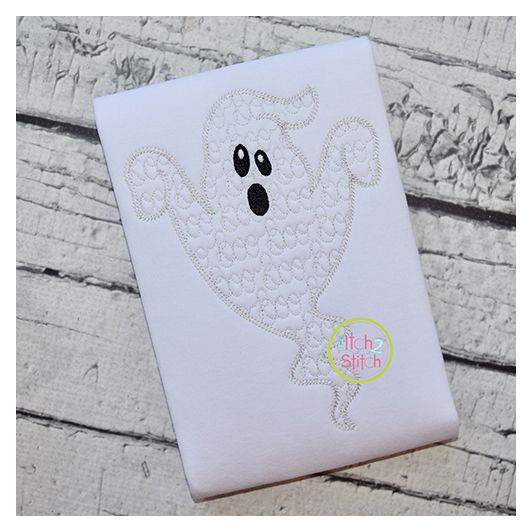 Ghost Boy Boo Motif Embroidery | Machine Embroidery Designs by JuJu