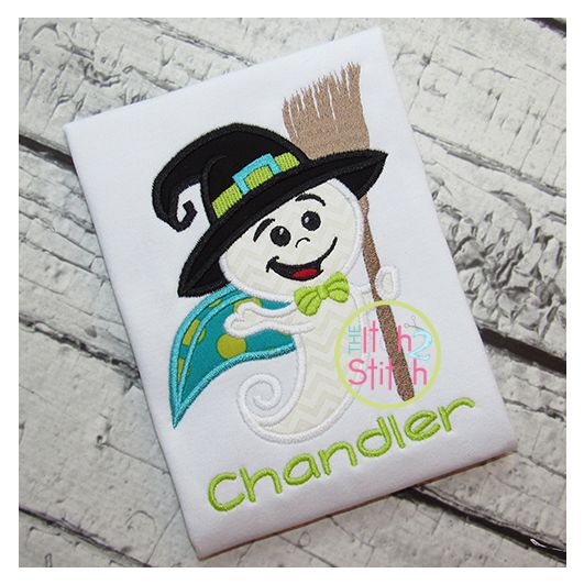 Ghost Broom Applique | Machine Embroidery Designs by JuJu