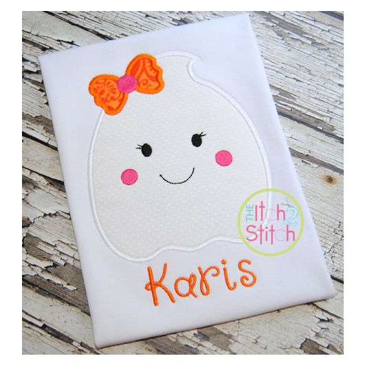 Ghost Girl Applique | Machine Embroidery Designs by JuJu
