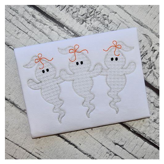 Ghost Trio Motif Embroidery | Machine Embroidery Designs by JuJu