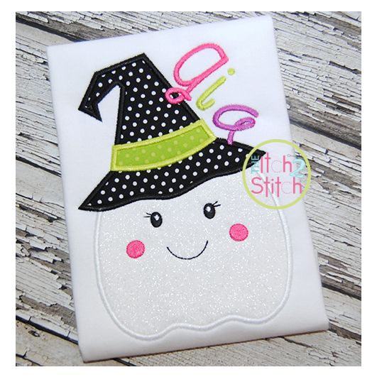 Ghost Witch Applique | Machine Embroidery Designs by JuJu