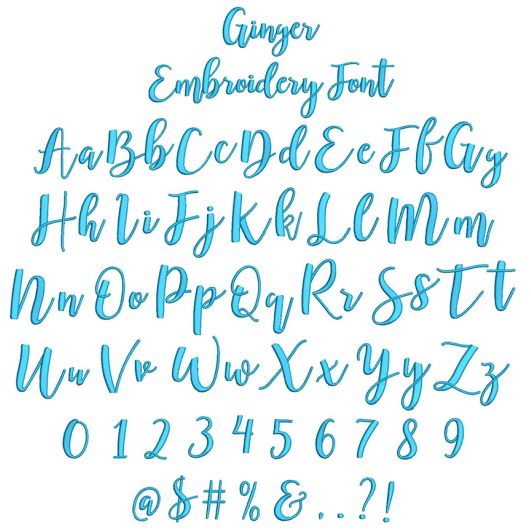 Ginger Embroidery Font | Machine Embroidery Designs by JuJu
