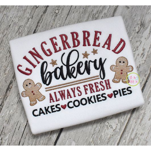 Gingerbread Bakery Always Fresh Embroidery | Machine Embroidery Designs by JuJu