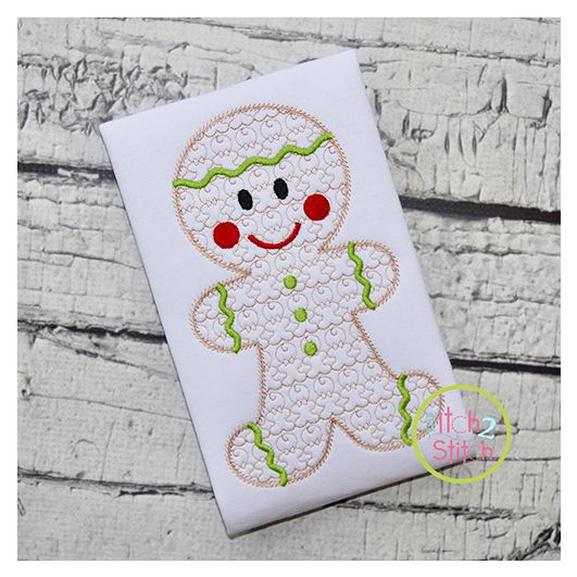 Gingerbread Boy Motif Embroidery | Machine Embroidery Designs by JuJu