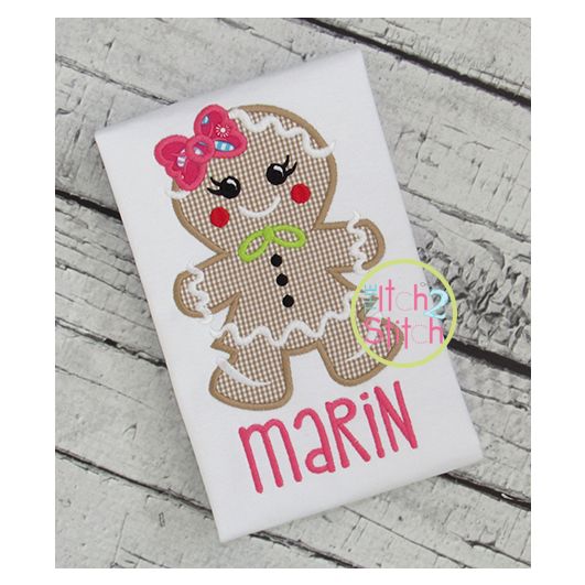Gingerbread Girl 2 Applique | Machine Embroidery Designs by JuJu