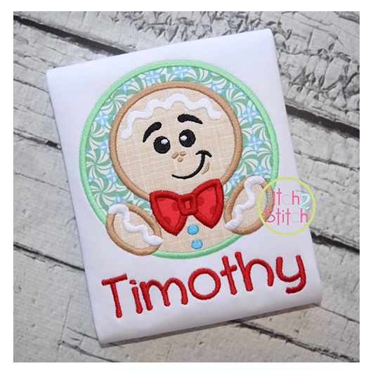 Gingerbread Circle Applique | Machine Embroidery Designs by JuJu