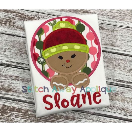 Ginger Girl Peeking | Machine Embroidery Designs by JuJu/ Stitch Away Applique 