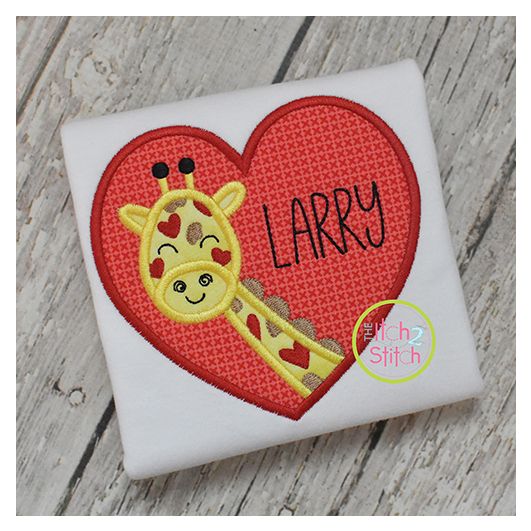 Giraffe Heart Applique | Machine Embroidery Designs by JuJu