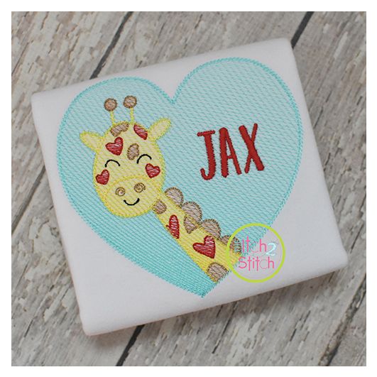 Giraffe Heart Sketch | Machine Embroidery Designs by JuJu